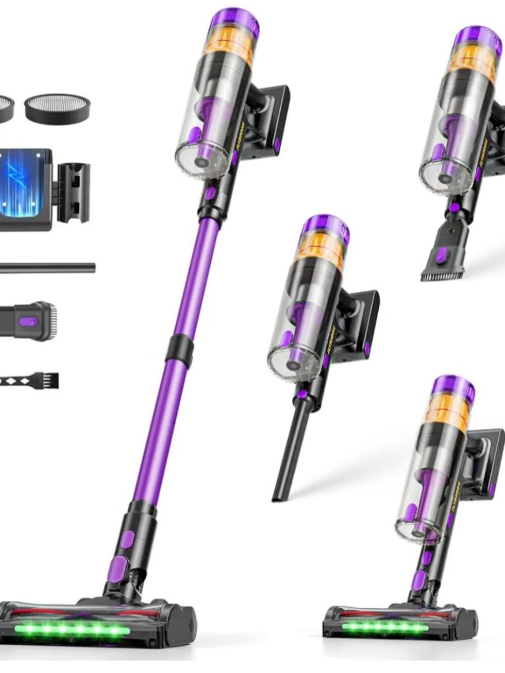 FLYBROOM P15 Cordless Stick Vacuum 48KPa 650W HEPA Pet Hair New